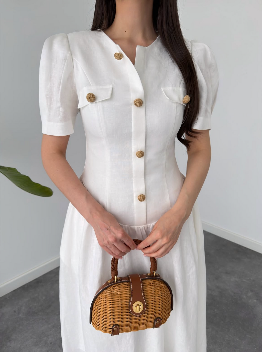 Faminside Riviera White Belted Linen Maxi Dress