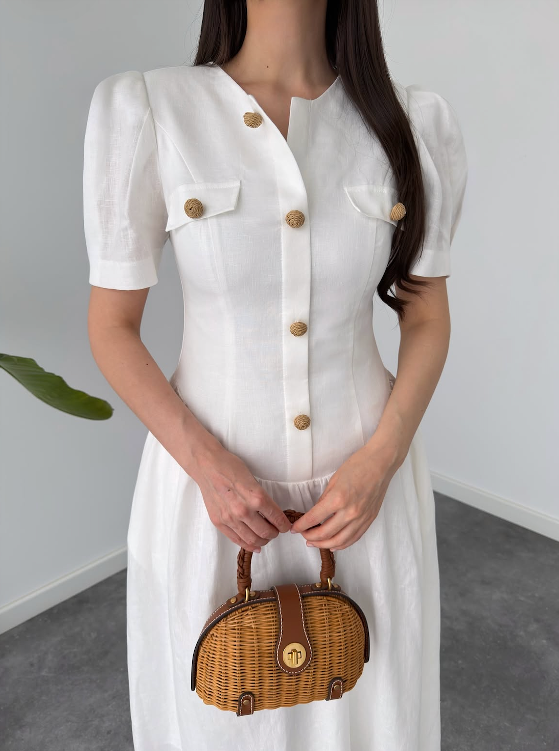 Faminside Riviera White Belted Linen Maxi Dress