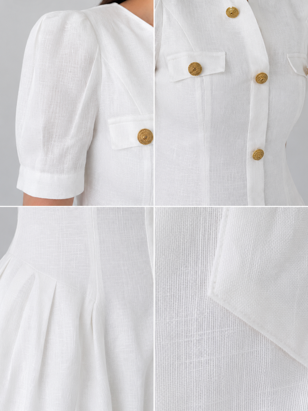 Faminside Riviera White Belted Linen Maxi Dress